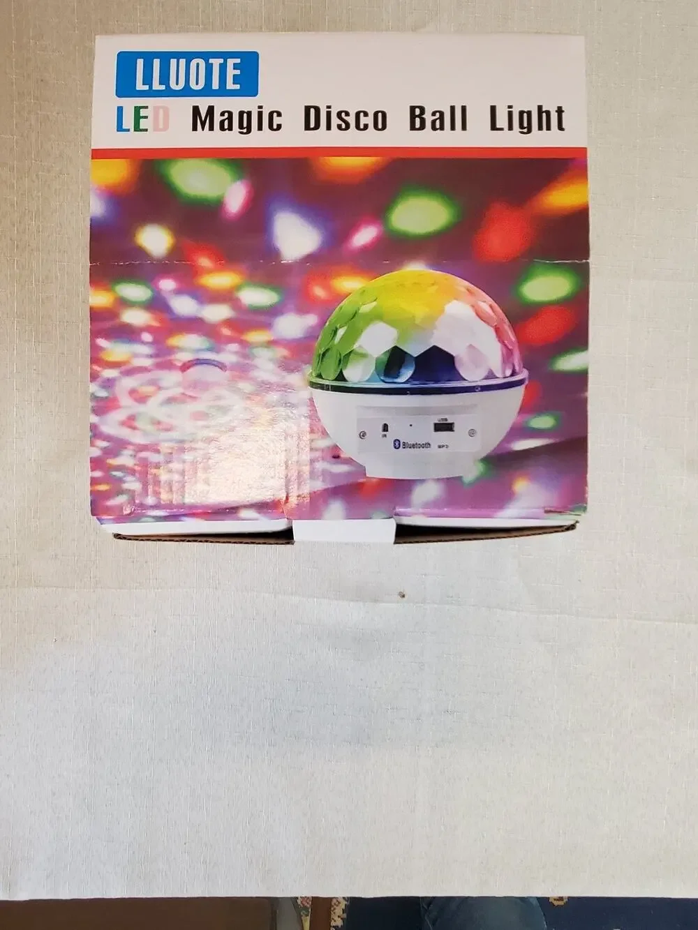LLUOTE LED Disco Ball Light Bluetooth Speaker Rotating Party Stage Sound